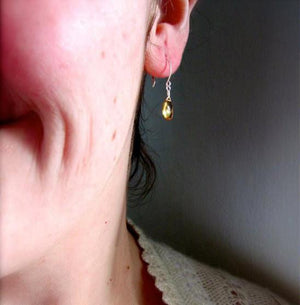 Orange Blossoms Earrings - honey orange citrine gemstone drop earrings - Foamy Wader