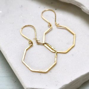 Parasol Earrings - modern lightweight geometric octagon hoop earrings - Foamy Wader