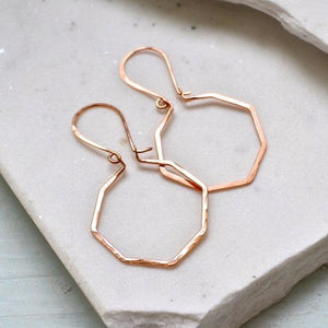 Parasol Earrings - modern lightweight geometric octagon hoop earrings - Foamy Wader
