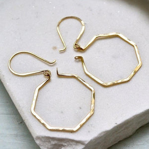 Parasol Earrings - modern lightweight geometric octagon hoop earrings - Foamy Wader
