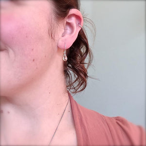 Shimmer Earrings - gold rutilated quartz gemstone drop earrings - Foamy Wader