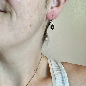 Silt Earrings - brown smoky quartz gemstone drop earrings - Foamy Wader