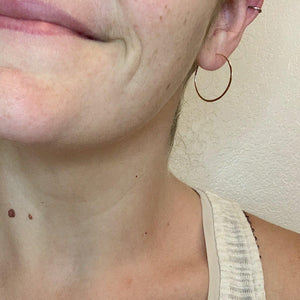 Sliver Hoop Earrings - handmade hammered lightweight thin hoop earrings - Foamy Wader