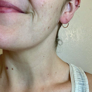 Sliver Hoop Earrings - handmade hammered lightweight thin hoop earrings - Foamy Wader