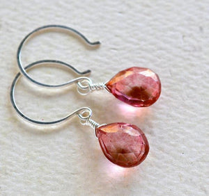 The Siren Earrings - pink mystic quartz gemstone drop earrings - Foamy Wader