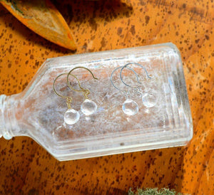 Tivoli Earrings - sparkly white topaz gemstone drop earrings - Foamy Wader