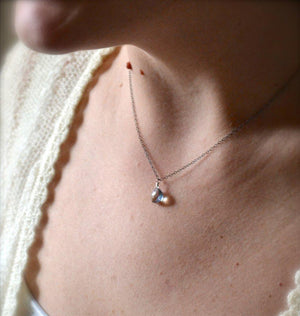 Azure Necklace - blue mystic quartz gemstone solitaire necklace - Foamy Wader