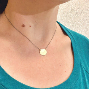 Barnacle Necklace - dappled half-moon semi-circle pendant necklace - Foamy Wader