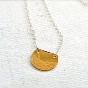 Barnacle Necklace - dappled half-moon semi-circle pendant necklace - Foamy Wader