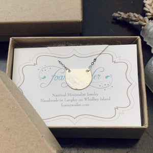 Barnacle Necklace - dappled half-moon semi-circle pendant necklace - Foamy Wader