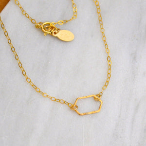 Buoy Necklace - handmade elongated hexagon silhouette charm necklace - Foamy Wader