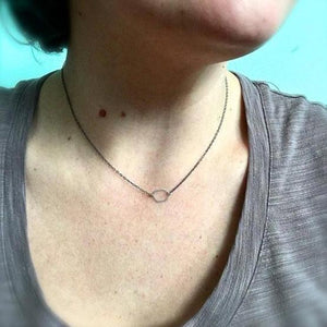 Buoy Necklace - handmade elongated hexagon silhouette charm necklace - Foamy Wader