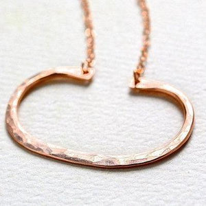 Canoe Petite Necklace - handmade oval hammered boating pendant necklace - Foamy Wader