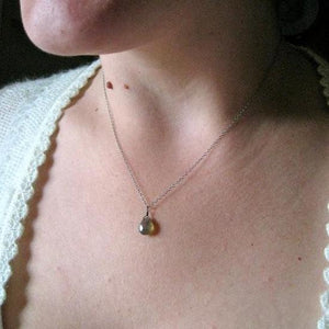 Lightning Necklace - magical flashing labradorite solitaire necklace - Foamy Wader