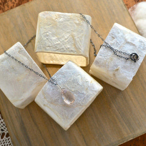 Lilac Necklace - pale purple ametrine gemstone solitaire necklace - Foamy Wader