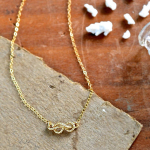 Sailor's Knot Necklace - handmade 14k gold nautical sailor's knot necklace - Foamy Wader