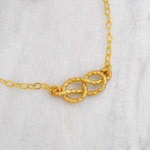 Sailor's Knot Necklace - handmade nautical sailor's knot necklace - Foamy Wader