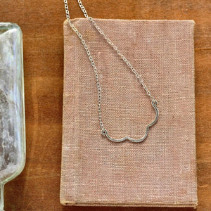 Scallop Necklace - handmade nautical scallop shell curve necklace - Foamy Wader