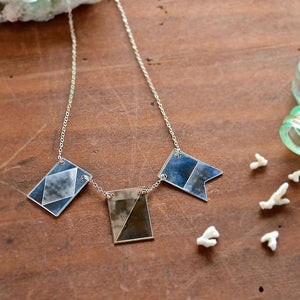 Signals Nautical Flag Necklace - nautical flag custom secret code necklace, 3 flags - Foamy Wader