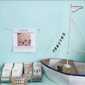 Signals Nautical Flag Necklace - nautical flag custom secret code necklace, 3 flags - Foamy Wader