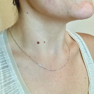 Surf Chain Necklace - sleek elongated oval chain necklace made to order - Foamy Wader