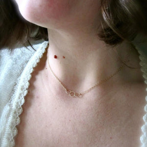 Trio Necklace - handmade interlocking three circle necklace in 14k gold - Foamy Wader