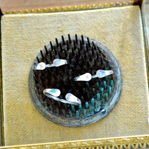 Custom Initial Ring - open face double initial signet monogram ring - Foamy Wader