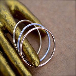 Eternity Ring - classic thin round stacking ring in precious metals - Foamy Wader