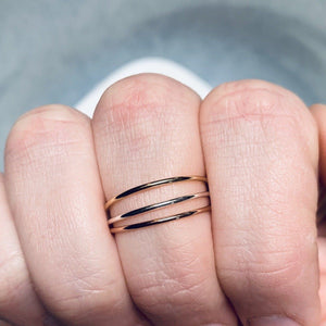 Eternity Ring - classic thin round stacking ring in precious metals - Foamy Wader