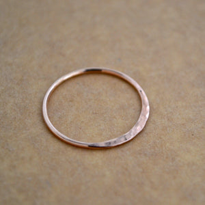 Sliver Ring - handmade thin stacking ring with dappled crescent face - Foamy Wader