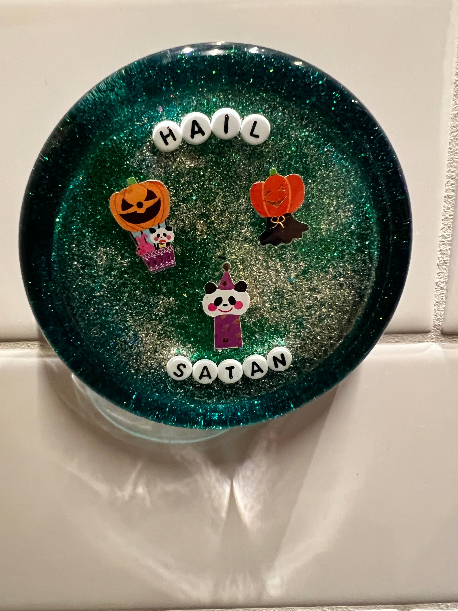 Hail Satan - Medium Shower Art - READY TO SHIP