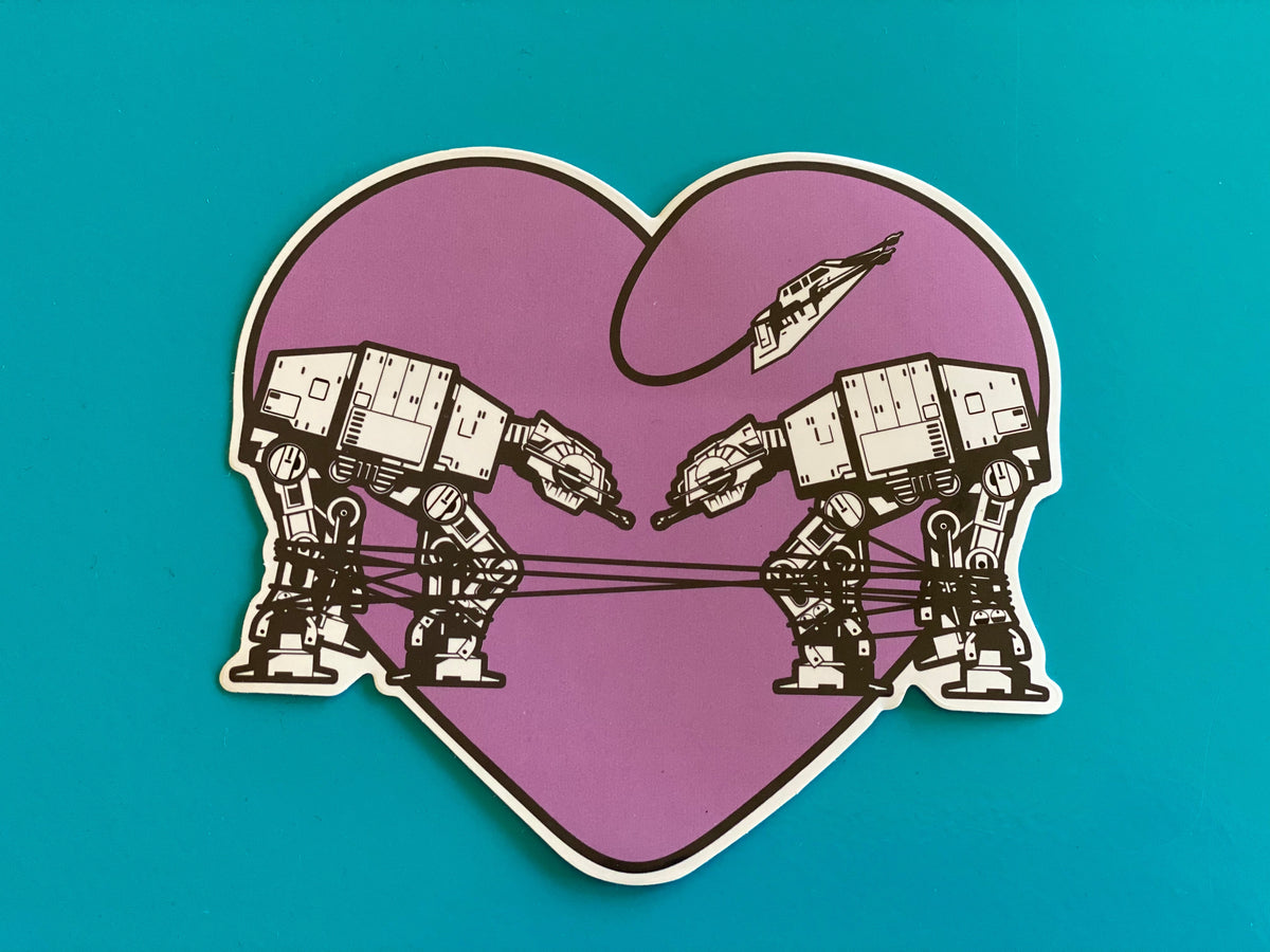 Die Cut Sticker - Love AT-AT First Sight - Mauve / Light Purple