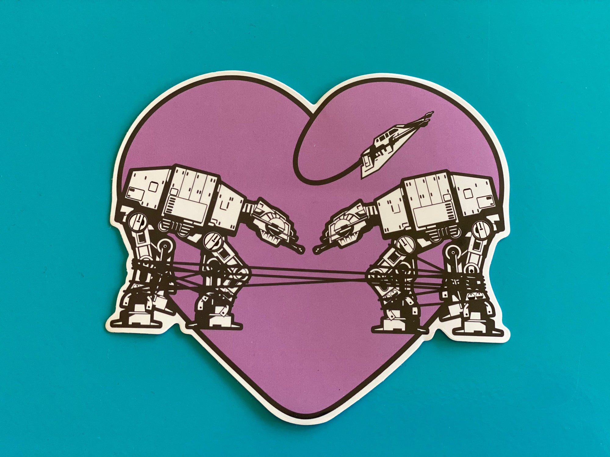 Die Cut Sticker - Love AT-AT First Sight - Mauve / Light Purple