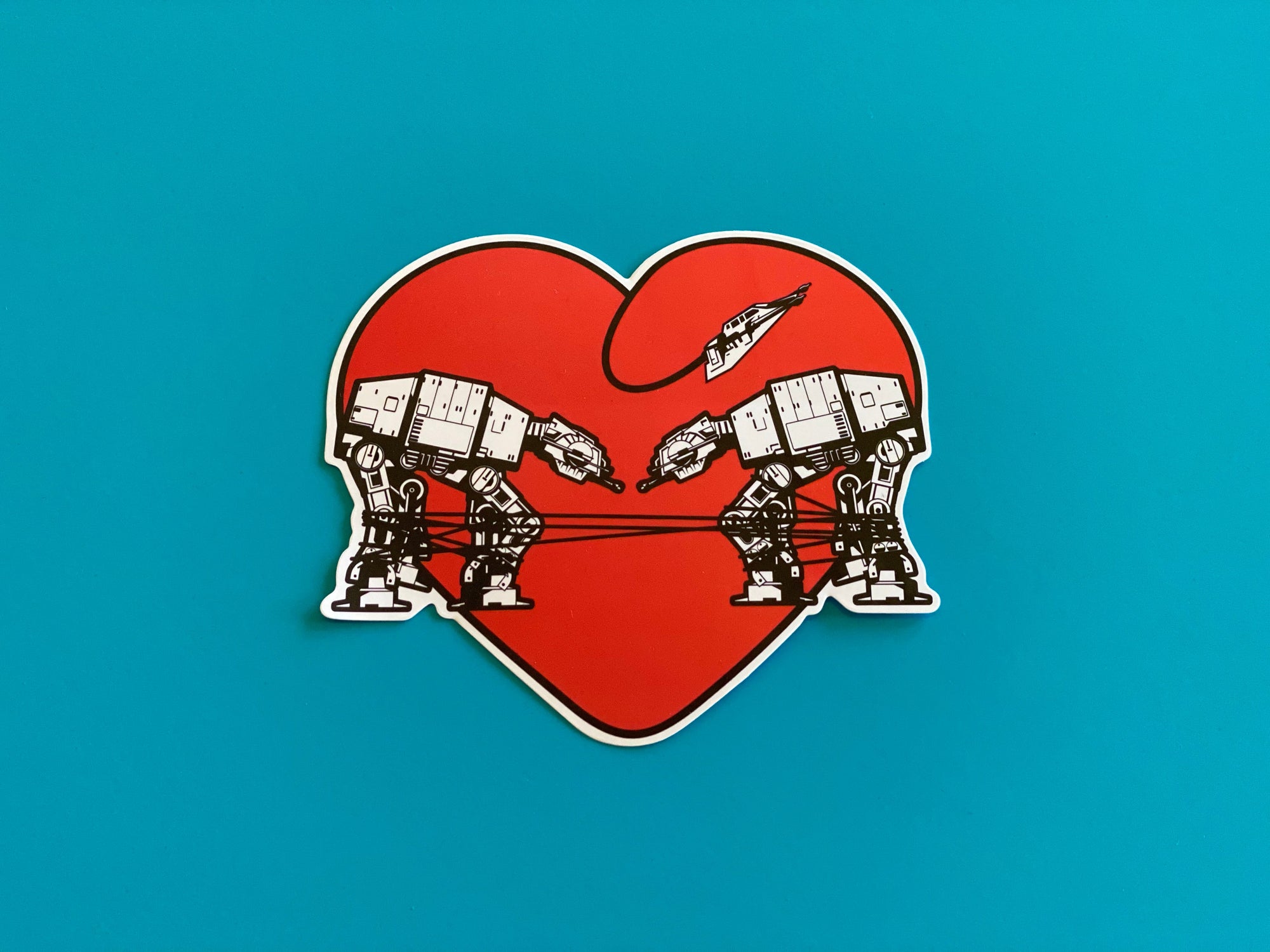 Die Cut Sticker - Love AT-AT First Sight - Red