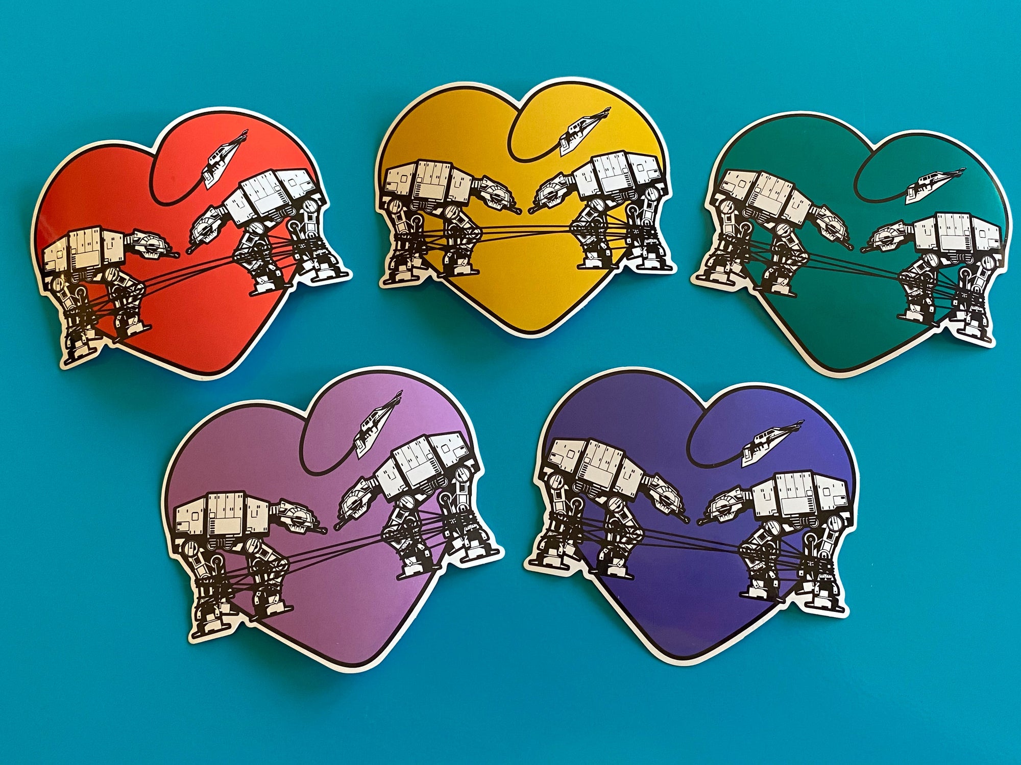 Die Cut Sticker: Set of Ten - Love AT-AT First Sight