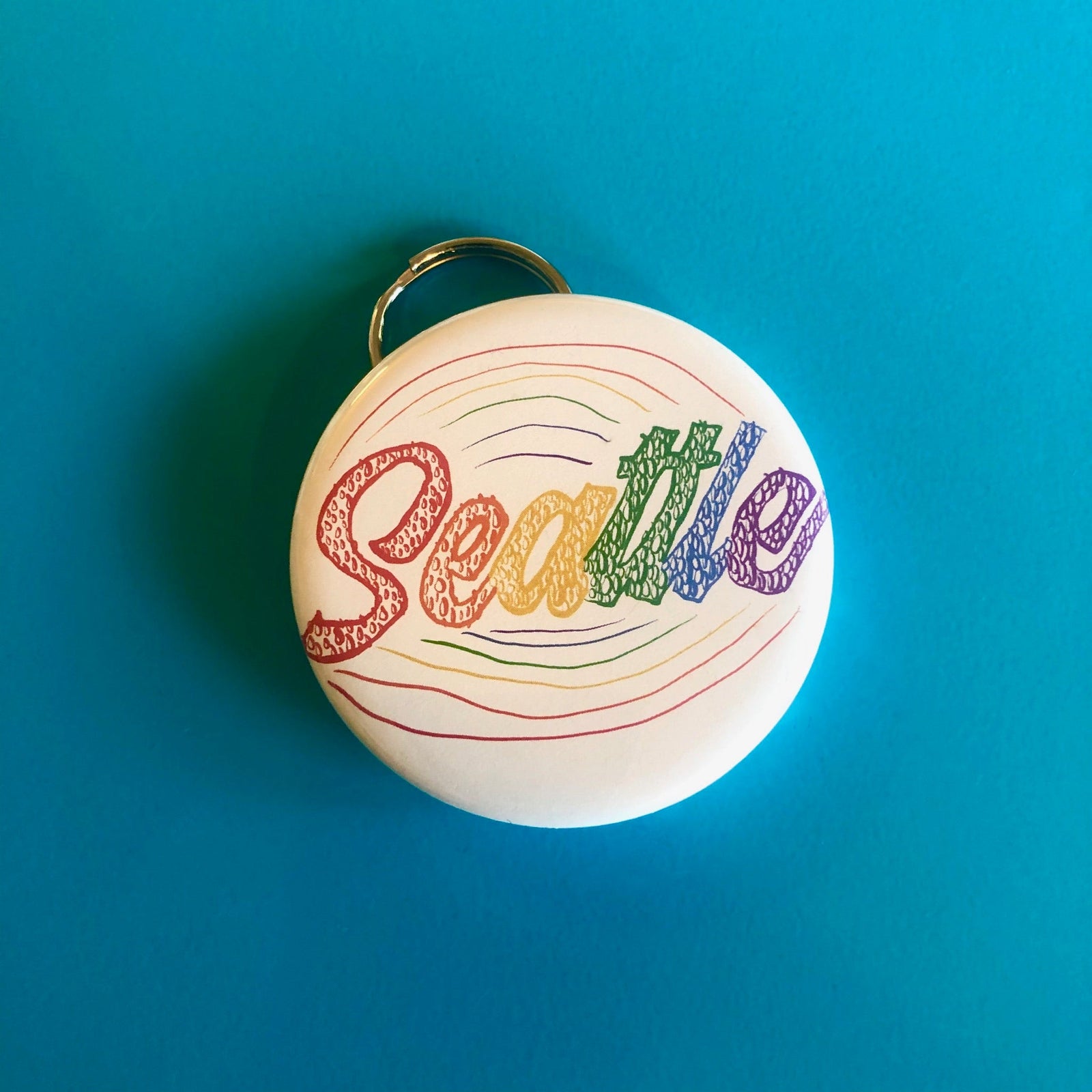 Bottle Opener Keychain - Rainbow Raindrops Seattle
