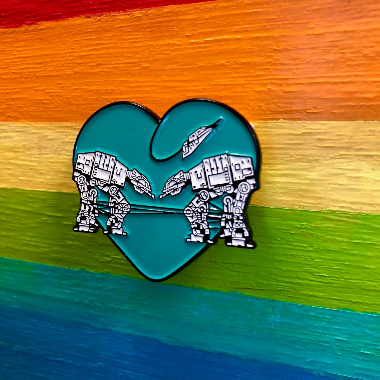 Enamel Pin: Love AT-AT First Sight - Teal