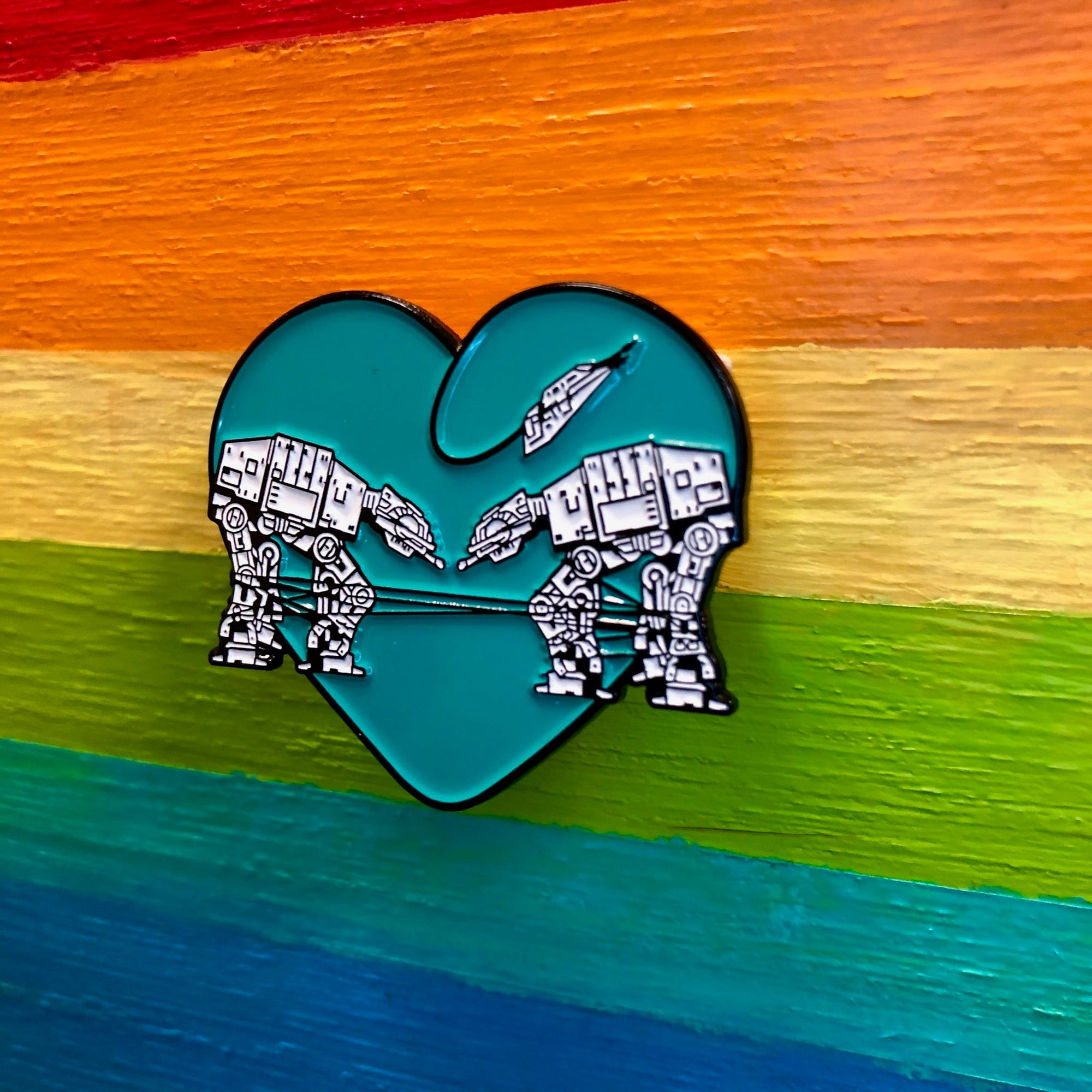 Enamel Pin: Love AT-AT First Sight - Teal
