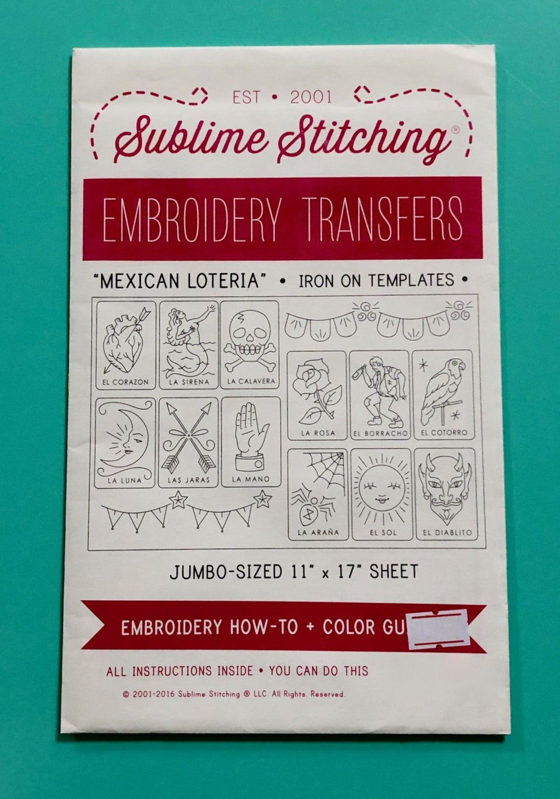 BIG SHEET Embroidery Patterns - MEXICAN LOTERIA