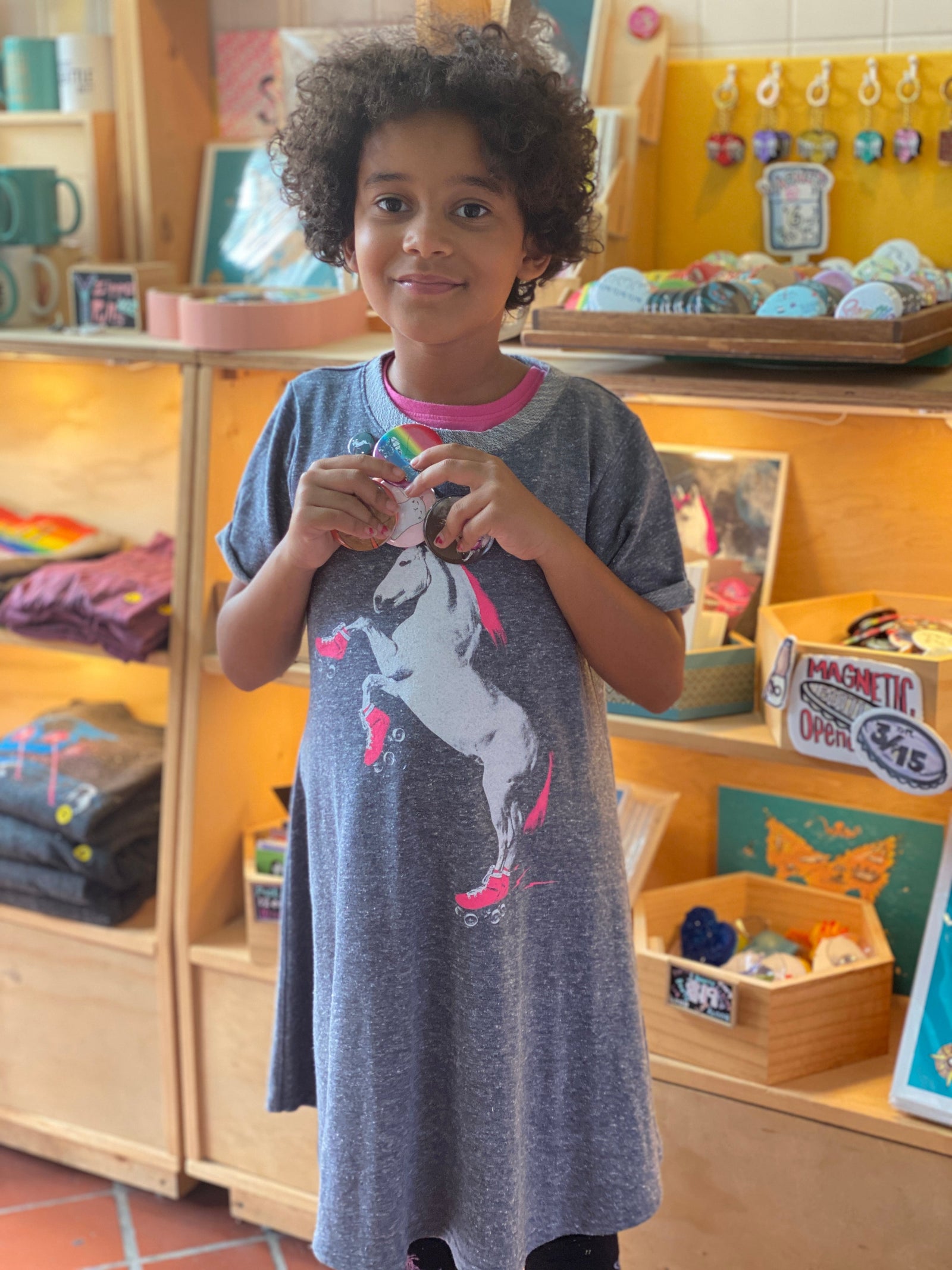 Youth Dress - Twirl - Roller Skating Unicorn - French Terry