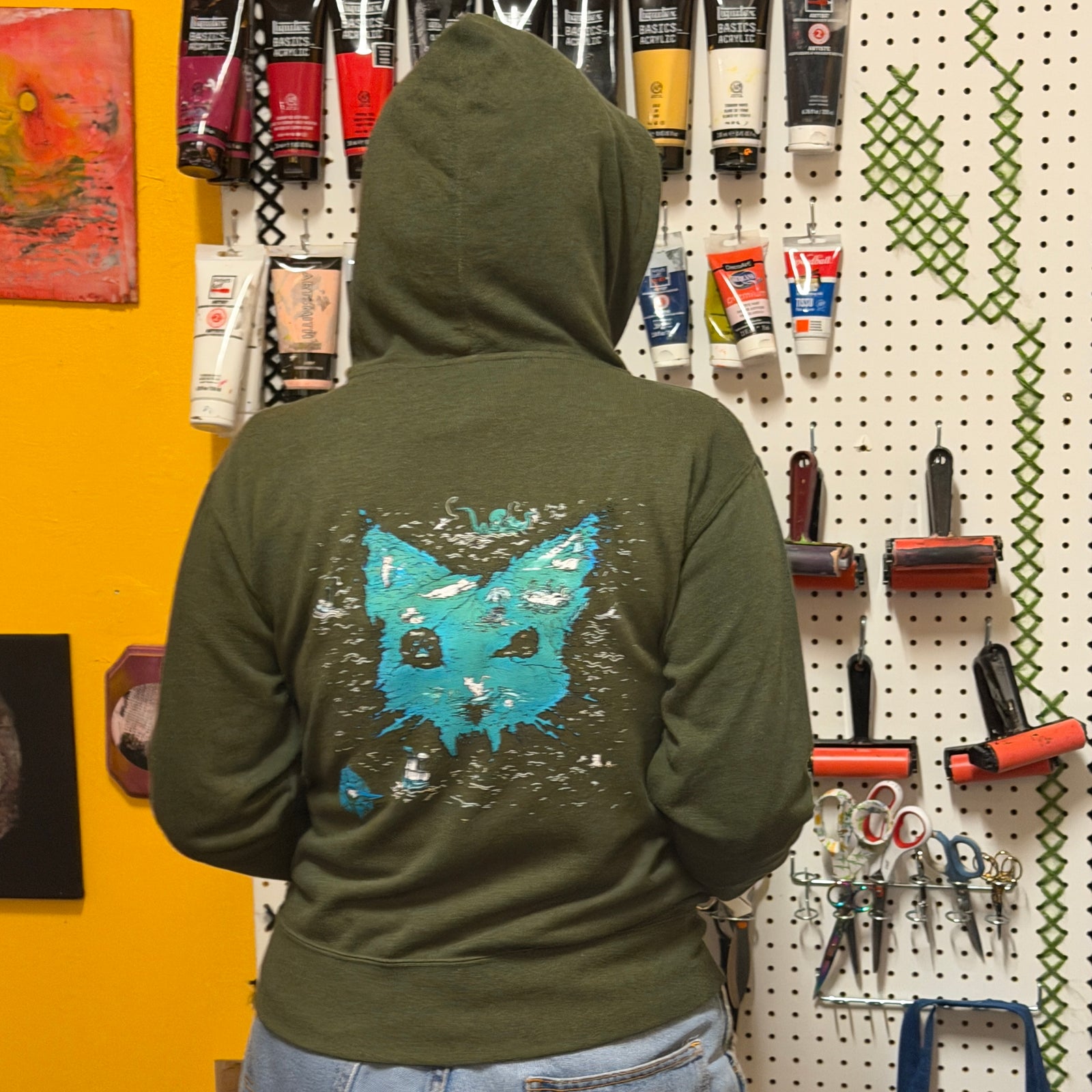 SALE Hoodie - Catographer Green Zip