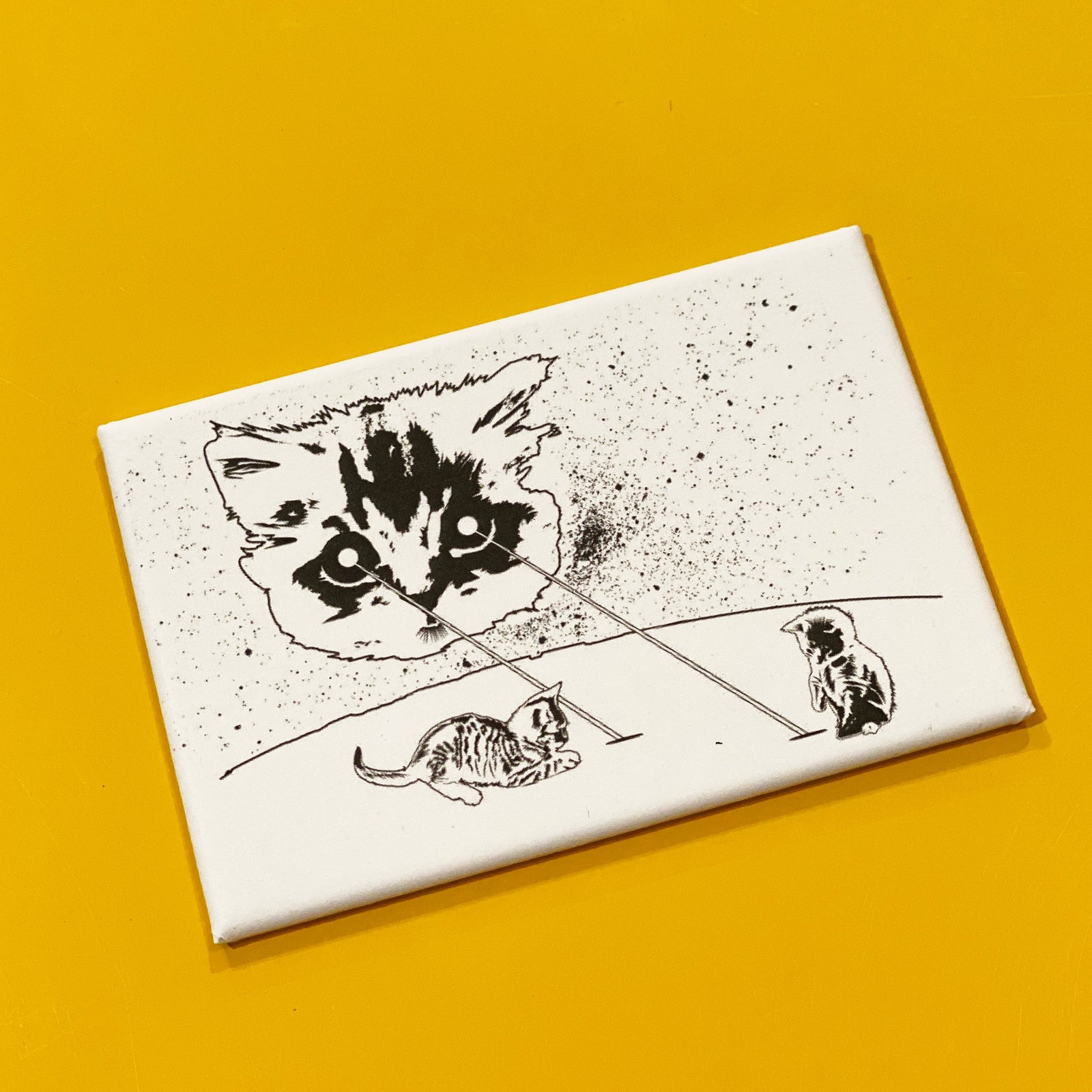 Magnet: 3x2 Inch - Meta Laser Cat - B&W