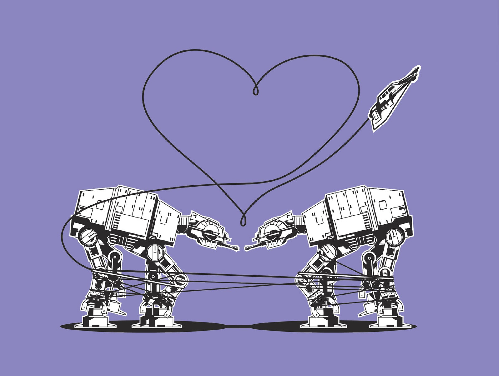 Postcard: Love AT-AT First Sight - Purple - Ten Pack