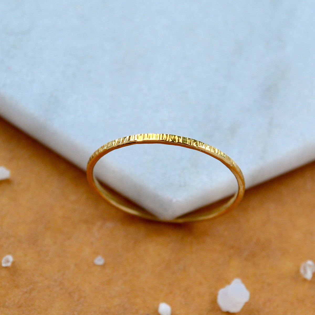 Beam RING delicate hammered band ring simple stacking rings 1mm wide stacker ring water resistant rings ocean lover jewelry nickel free jewelry sustainable gold stacker ring