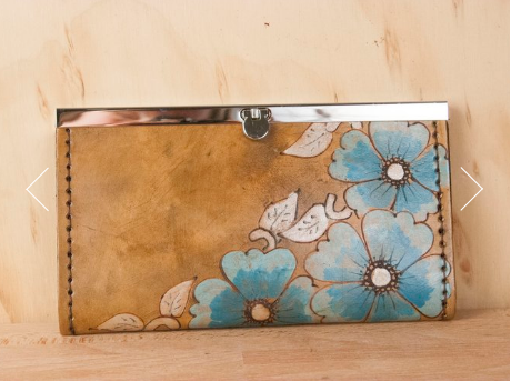 Wallet - Clutch -Blue Flower