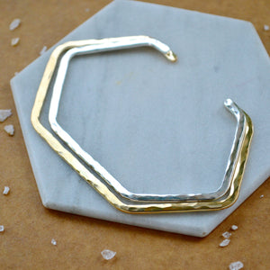 Buoy cuff bracelets silver gold hexagon hammered texture cuff bracelet sizes handmade hammered nautical cuff bracelet nickel free cuffs sustainable jewelry inclusive size bracelet