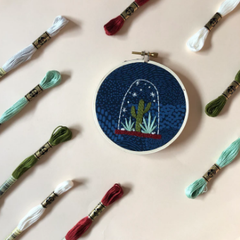 DIY - Embroidery - Snowglobe Cactus Kit