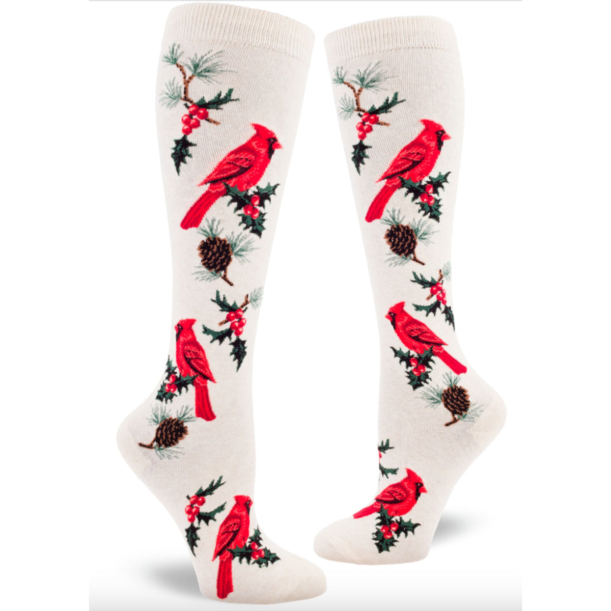 SALE Sock - Knee-High: Cardinal - Heather Cream (Mod Socks)