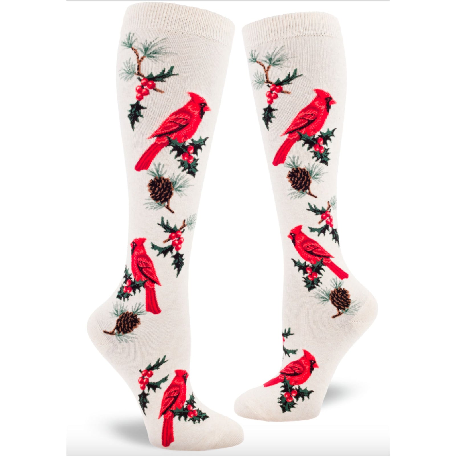 SALE Sock - Knee-High: Cardinal - Heather Cream (Mod Socks)