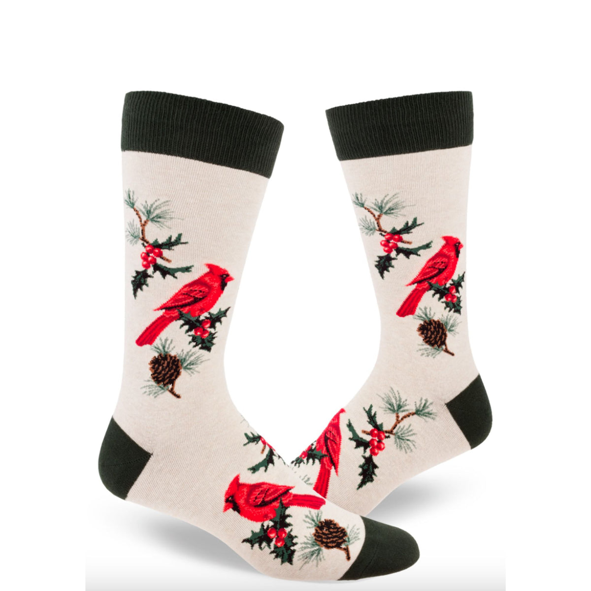 SALE Sock - Large Crew: Cardinal - Heather Cream (Mod Socks)